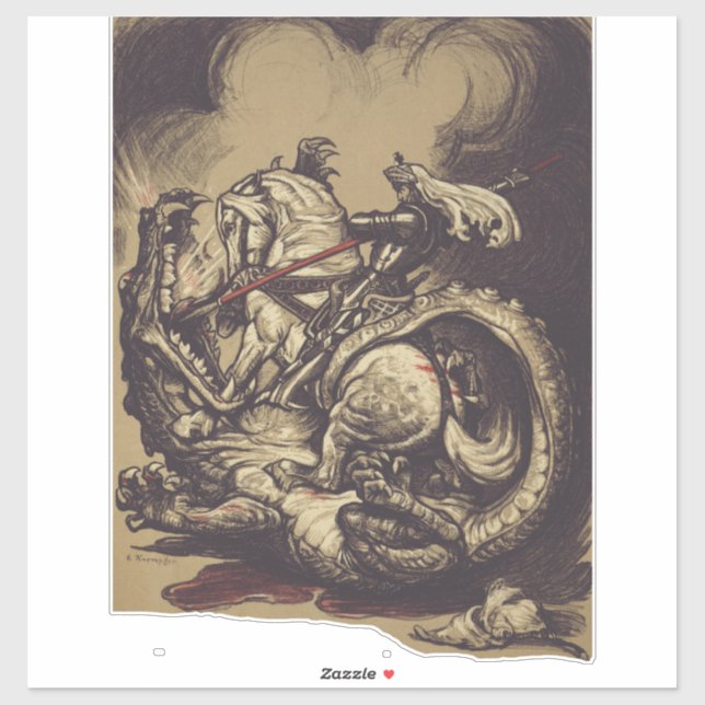 Sticker Saint Georges et le Dragon Grand Martyr (Feuille)