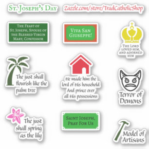 Sticker Saint-Joseph Jour Illustré 9 pièces Trad catholiqu