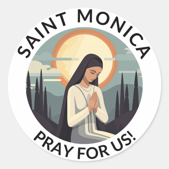 Sticker Saint Monica Round (Devant)