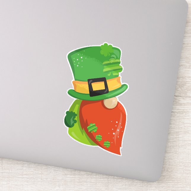 Sticker Saint Patrick's Day Gnome, Casquette Leprechaun, C (Détail)
