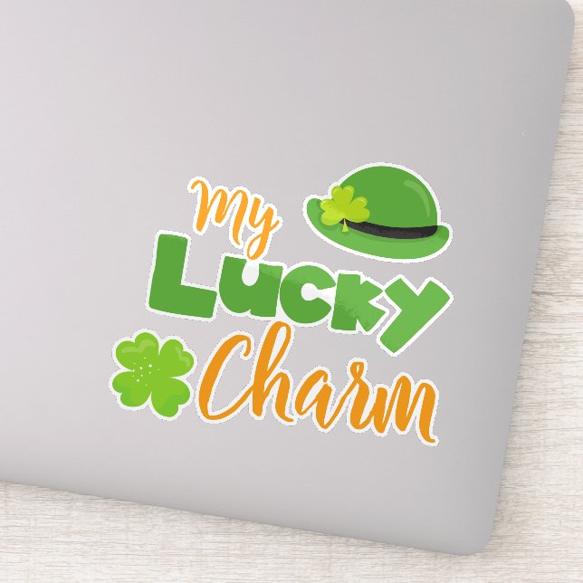 Sticker Saint Patrick's Day, Leprechaun Casquette, Lucky C (Détail)