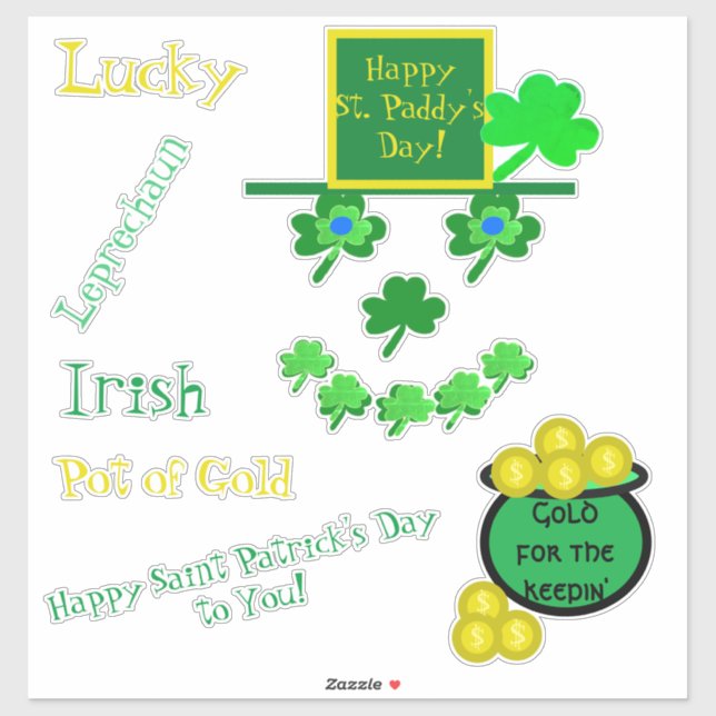 Sticker Saint Patrick's Day Leprechaun Vinyl (Feuille)