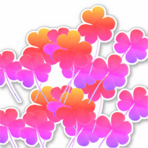 Sticker Saint Patrick's Day Shamrock feuille rose pâle