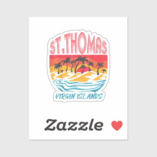 Sticker Saint Thomas Îles Vierges Plage de surf Ocean Va