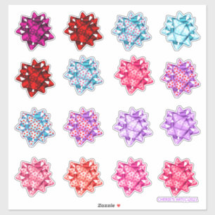 Sticker Saint Valentin Coeurs satinés Bows