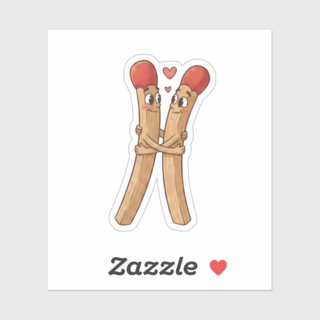 Sticker Saint-Valentin des allumettes (Feuille)