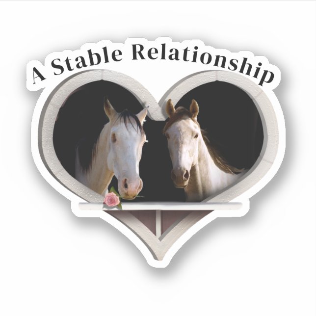 Sticker Saint-Valentin pour les amoureux des chevaux (Devant)