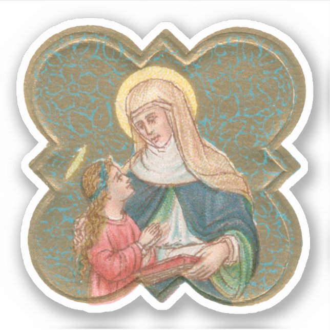 Sticker Sainte-Anne et la BVM dans un Quatrefoil barbelé ( (Devant)