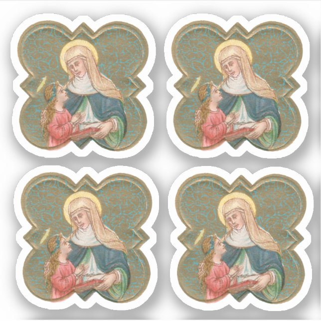 Sticker Sainte-Anne et la BVM dans un Quatrefoil barbelé ( (Devant)