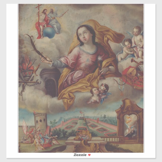 Sticker Sainte Barbara Vierge et martyr (Feuille)