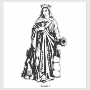 Sticker Sainte-Barbe la Grande Martyre Art Graphique Sacré