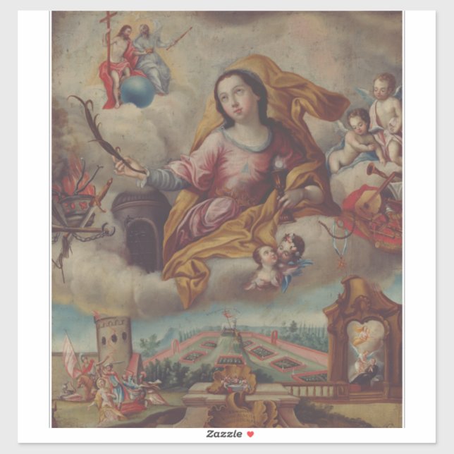 Sticker Sainte-Barbe Vierge et martyre (Feuille)