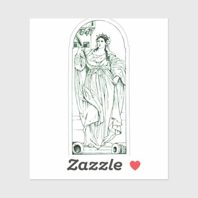 Sticker Sainte-Barbe Vierge et martyre (Feuille)