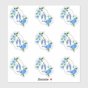 Sticker Sainte Vierge Marie Florale Religieuse