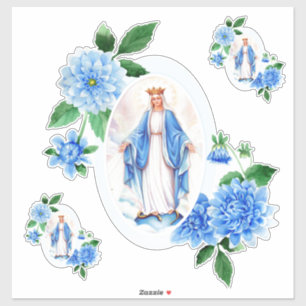 Sticker Sainte Vierge Marie Florale Religieuse