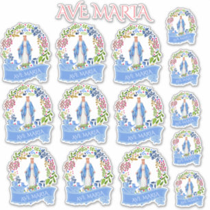 Sticker Sainte Vierge Marie Florale Vérone Vinyle