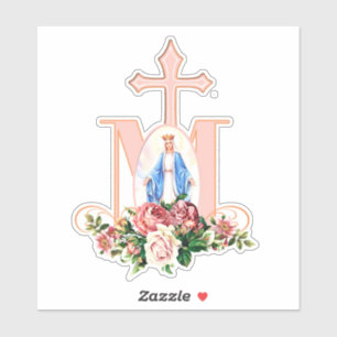 Sticker Sainte Vierge Religieuse Contour Vinyle