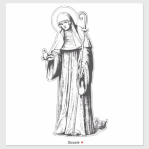 Sticker Sainte Walpurga missionnaire anglo-saxon médiéval