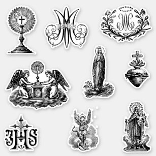 Sticker Saints catholiques traditionnels d'anges de Vierge