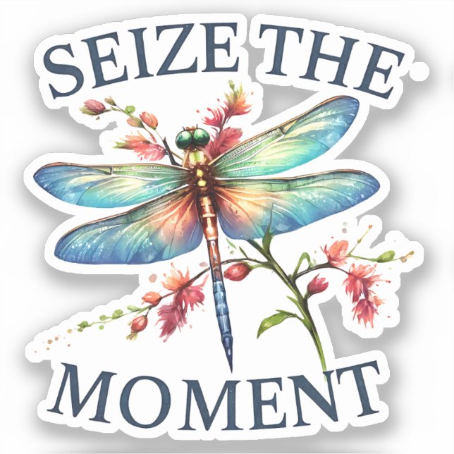 Sticker Saisir Le Moment - libellule Artistique (Recto)