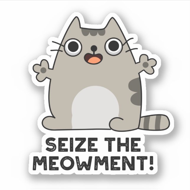 Sticker Saisir Le Mot De Chat Positif De L'Approvisionneme (Devant)