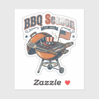 Sticker Saison BBQ Patriotique 4 juillet Barbecue de jardi