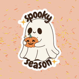 Sticker Saison Éffrayante du fantôme d'Halloween tendance