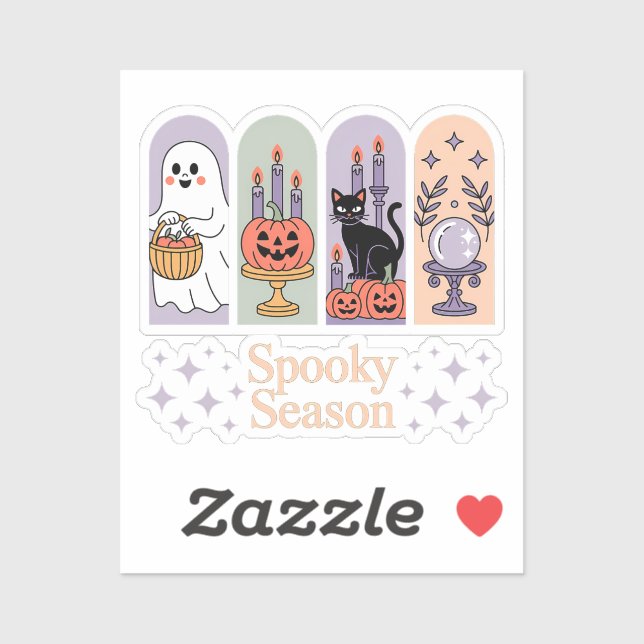 Sticker Saison Éffrayante Motif Halloween (Feuille)