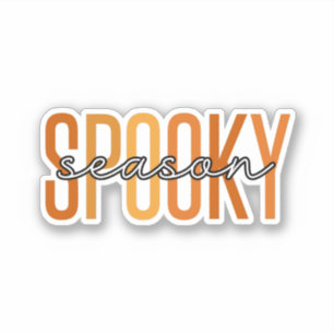 Sticker Saison éffrayante teintes orange Halloween