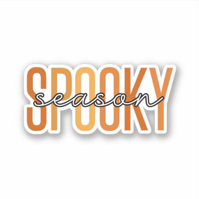 Sticker Saison éffrayante teintes orange Halloween (Devant)