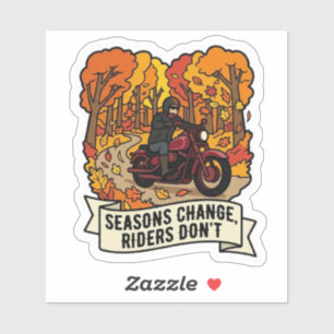 Sticker Saisons qui changent, motards qui ne changent pas