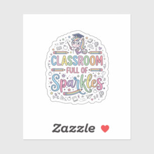 Sticker Salle de classe licorne pleine de paillettes Merch