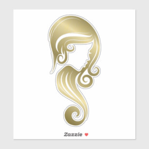 Sticker Salon de Coiffure et Maquillage Chic Gold Shine Be