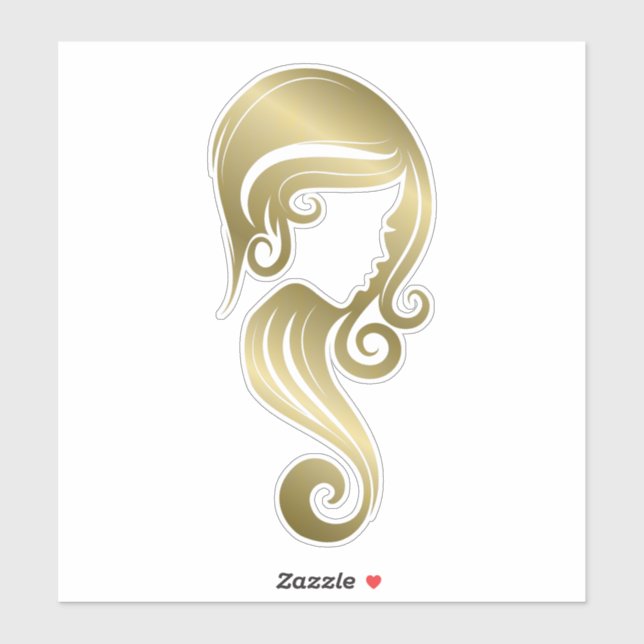 Sticker Salon de Coiffure et Maquillage Chic Gold Shine Be (Feuille)