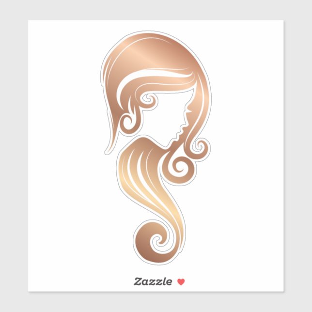 Sticker Salon de Coiffure et Maquillage Rose Gold Glitter  (Feuille)