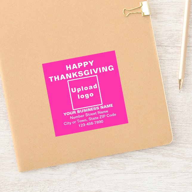 Sticker Salutation d'action de grâces, Carré rose Vinyl (Carnet)