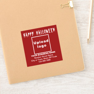 Sticker Salutation d'Halloween d'affaires sur le Carré rou