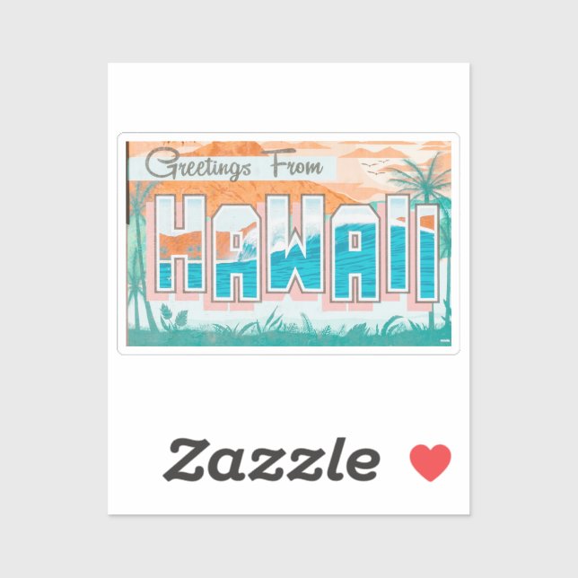 Sticker Salutations d'Hawaii (Feuille)
