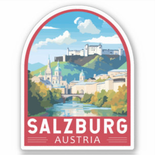 Sticker Salzbourg Autriche Travel Art Vintage