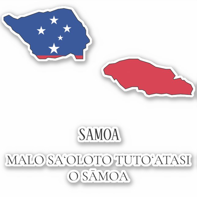 Sticker Samoa Drapeau Charme Carte Patriotique (Devant)