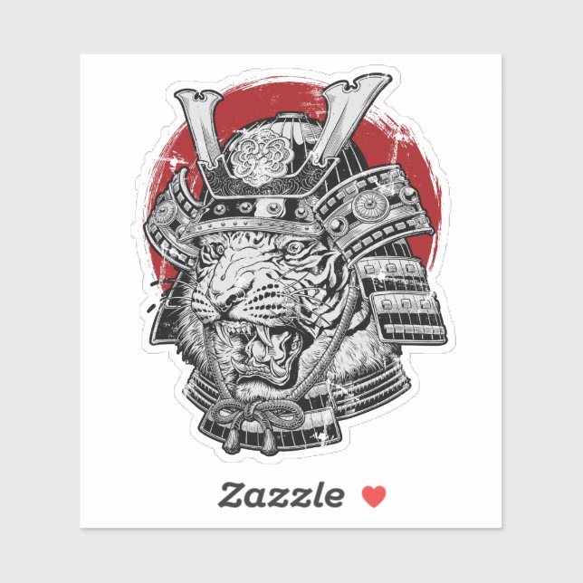 Sticker Samurai japonais Tiger (Feuille)