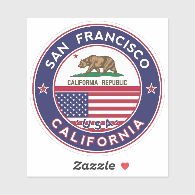 Sticker San Francisco, Californie (Feuille)