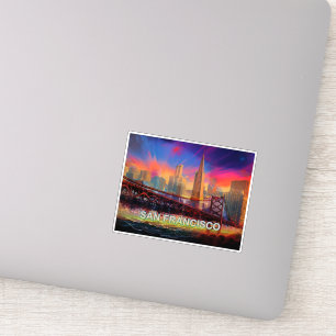 Sticker San Francisco Skyline Abstrait Art