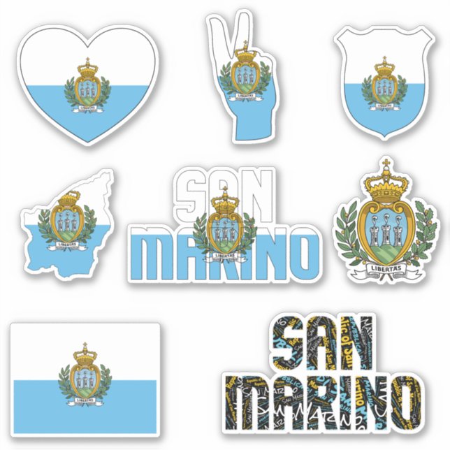 Sticker San Marino Extraordinaire Forme les symboles natio (Devant)