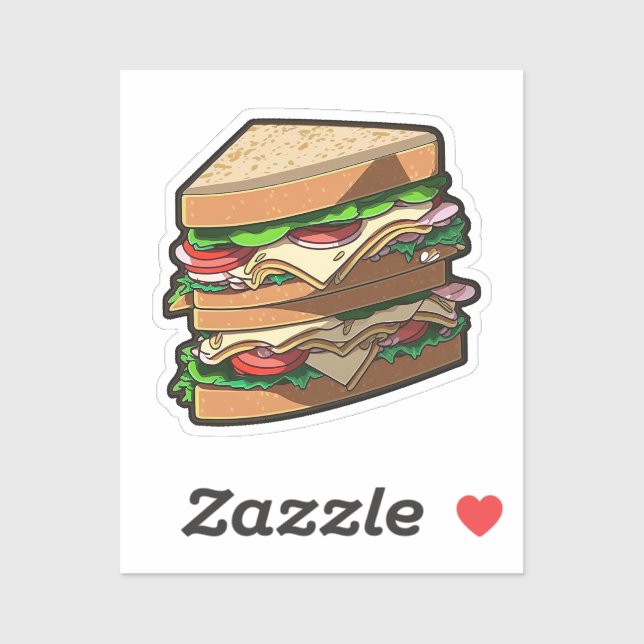 Sticker Sandwich de dessin animé (Feuille)