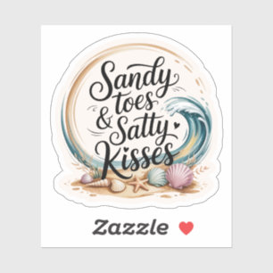Sticker Sandy Toes & Salty Kisses Boho Beach