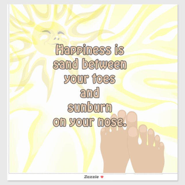 Sticker Sandy Toes Sunburn Nose Beach House (Feuille)