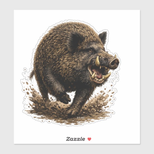 Sticker Sanglier (Feuille)