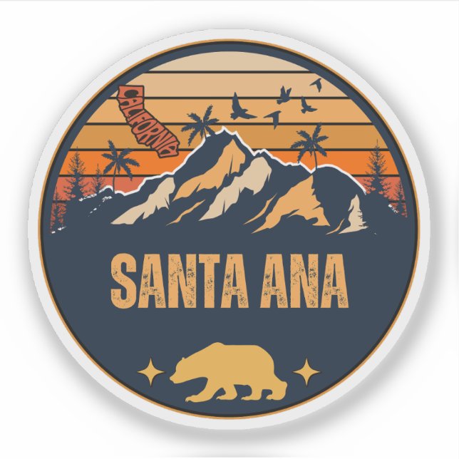 Sticker Santa Ana, Californie (Devant)