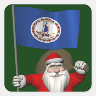 Sticker Santa Claus Avec L'Ensigne De Virginie
